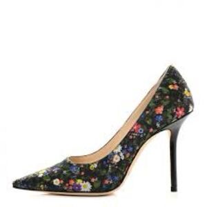 🔥EUC WITH BOX JIMMY CHOO AUTHENTIC Silk Floral Love 100 stiletto Pumps